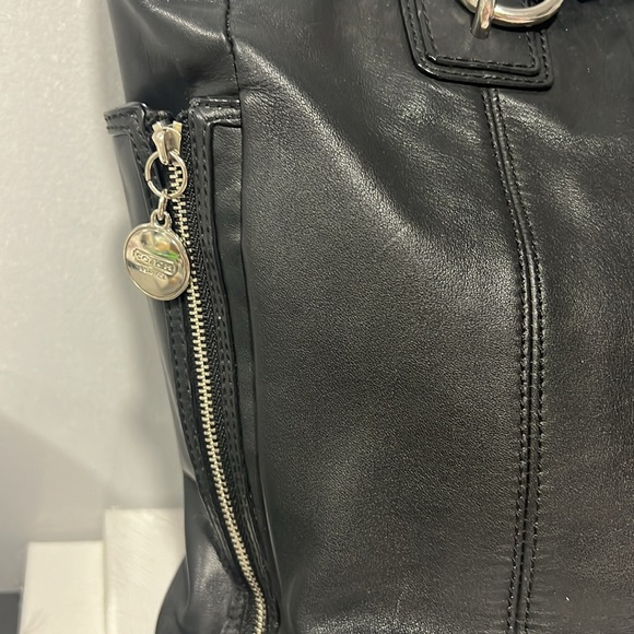 Coach F19456 Womens North South Gallery Tote Leather Bag Black - Picture 4 of 12